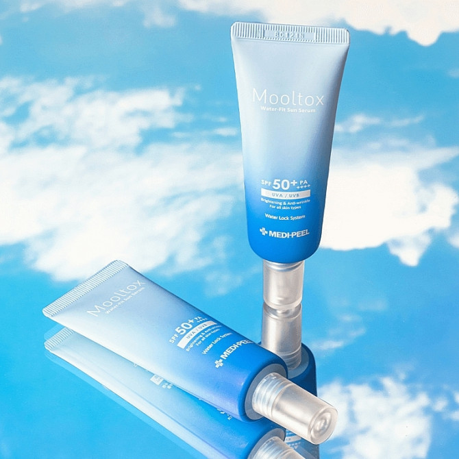 Сонцезахисна сироватка для обличчя MEDI-PEEL Aqua Mooltox Water-Fit Sun Serum SPF 50+ 50 мл купити в Україні 2