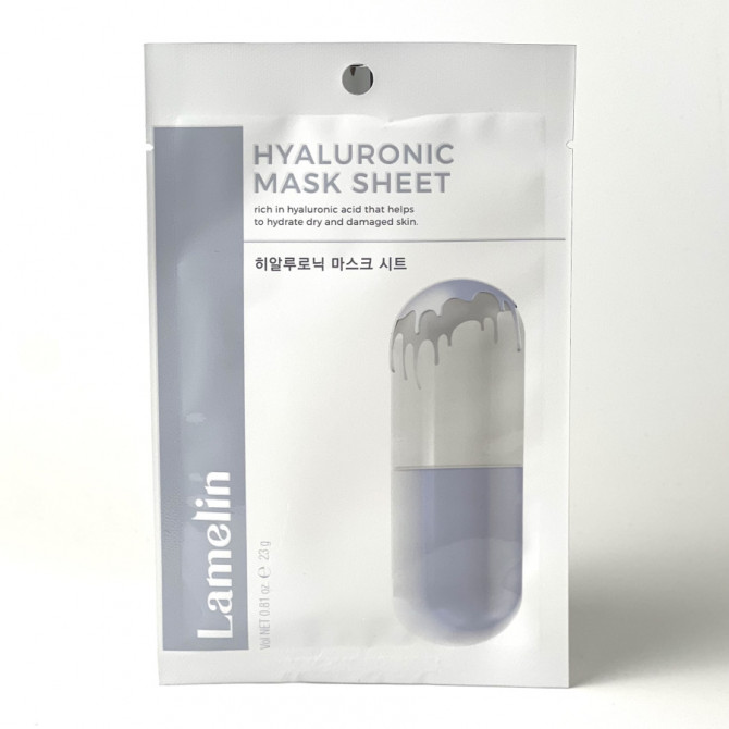 Зволожуюча тканинна маска з гіалуроновою кислотою Lamelin Hyaluronic Mask Sheet купити в Україні 2