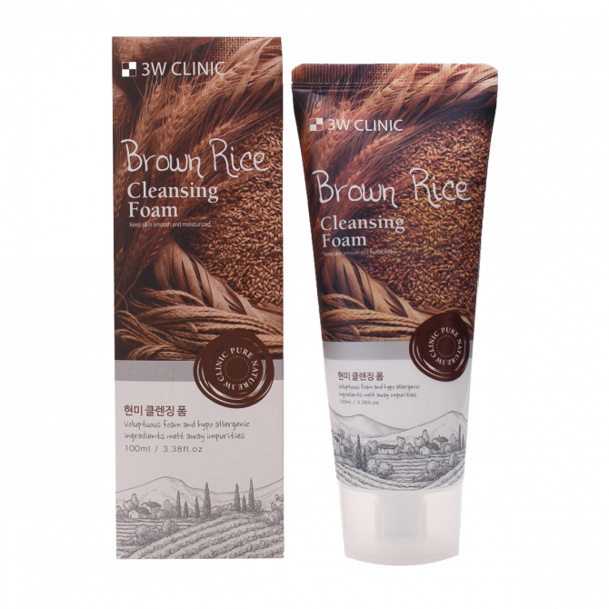 Натуральная пенка для умывания с экстрактом коричневого риса, 3W CLINIC, Brown Rice Cleansing Foam, 100 мл купить в Украине Натуральная пенка для умывания с экстрактом коричневого риса, 3W CLINIC, Brown Rice Cleansing Foam, 100 мл купить в Украине