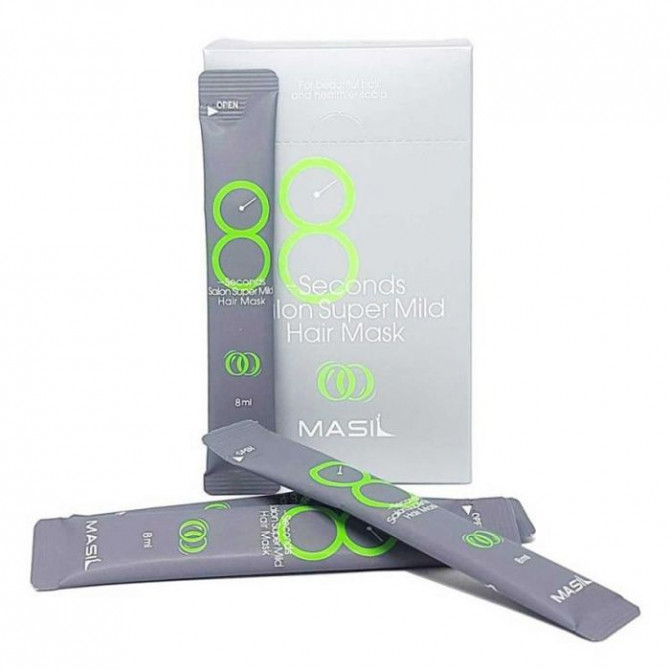 Восстанавливающая маска для сухих и поврежденных волос 8 секунд Masil 8 Seconds Salon Super Mild Hair Mask Stick Pouch 8 мл купить в Украине 3