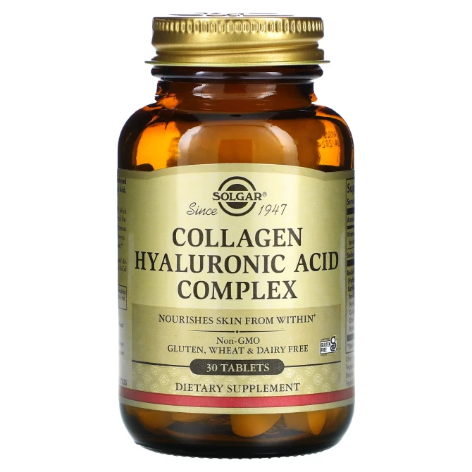 Комплекс с коллагеном и гиалуроновой кислотой Solgar Collagen Hyaluronic Acid Complex 30 таблеток купить в Украине 3