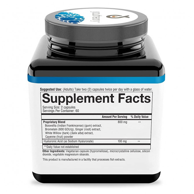 Гіалуронова кислота 100 мг Youtheory Hyaluronic Acid 120 вегетаріанських капсул купити в Україні 2