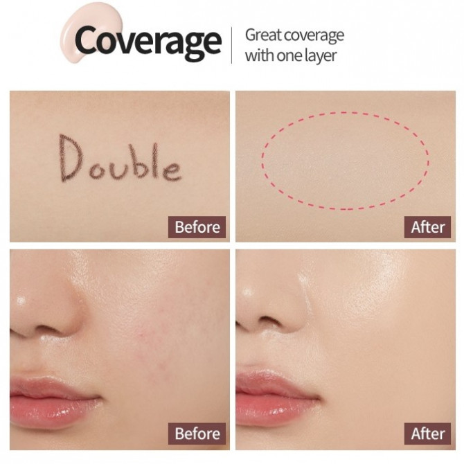 Стойкая тональная основа с матовым финишем ETUDE HOUSE Double Lasting Foundation 21W1 Beige SPF35 PA++ 30 г купить в Украине 2