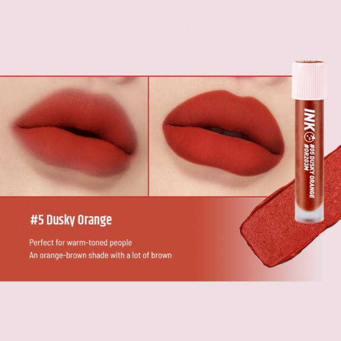Матовая помада-тинт Peripera Ink Matte Blur Tint #005 Dusky Orange купить в Украине 2