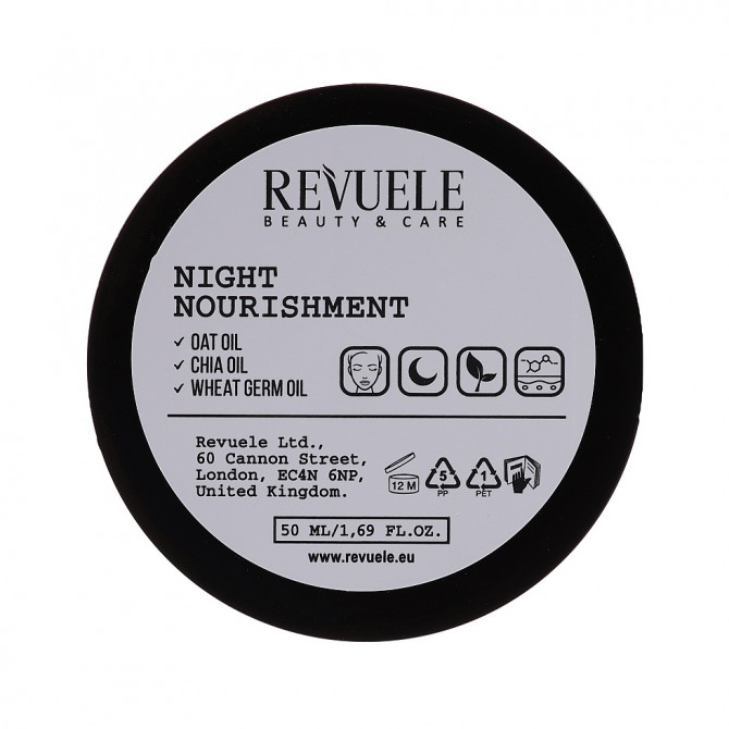 Поживний нічний крем для обличчя Revuele Vegan & Organic Night Nourishment 50 мл купити в Україні 2