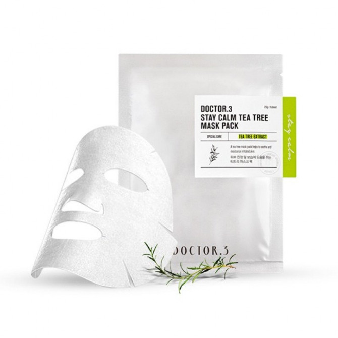 Успокаивающая тканевая маска с чайным деревом и центеллой, Doctor.3, Stay Calm Tea Tree Mask Pack купить в Украине Успокаивающая тканевая маска с чайным деревом и центеллой, Doctor.3, Stay Calm Tea Tree Mask Pack купить в Украине