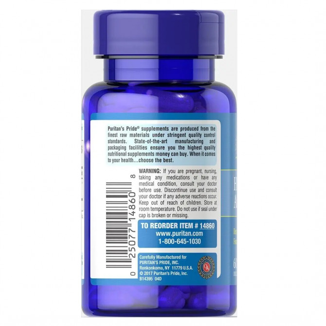 Гиалуроновая кислота Puritan's Pride Hyaluronic Acid 50 мг 60 капсул купить в Украине 3