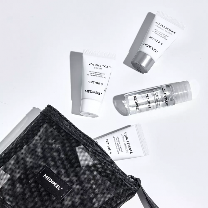 Набір доглядових засобів для обличчя з пептидами MEDI-PEEL Peptide 9 Aqua Essence Trial Kit купити в Україні 4