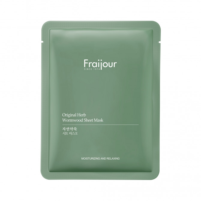 Тканевая маска для лица c растительными экстрактами Fraijour Original Herb Wormwood Sheet Mask купить в Украине