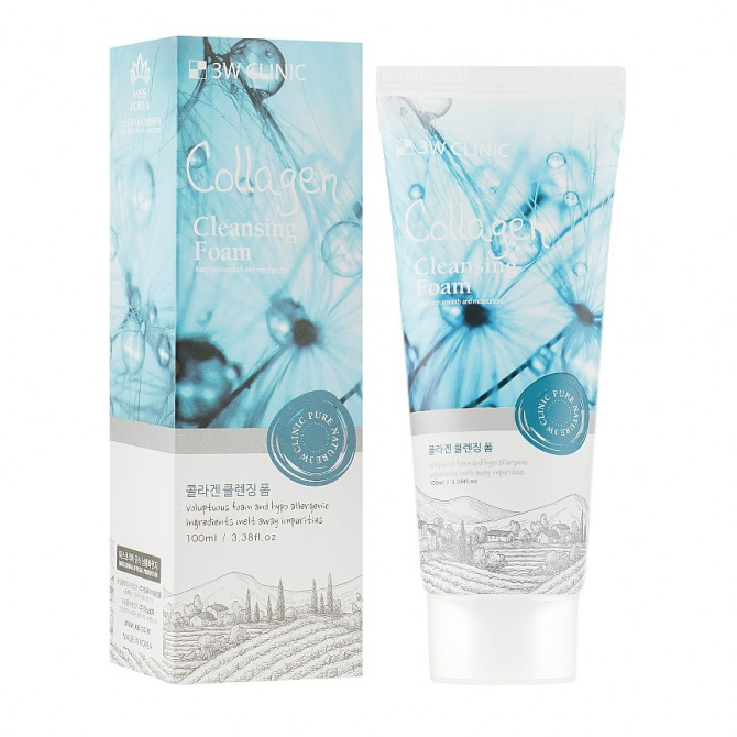 Пенка для умывания с коллагеном 3W CLINIC Collagen Foam Cleansing 100 мл (СРОК ДО 21.03.2026) купить в Украине
