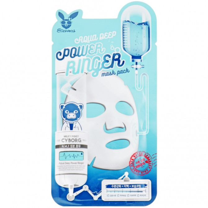 Тканевая маска для лица увлажняющая, Elizavecca, Aqua Deep Power Ringer Mask купить в Украине Тканевая маска для лица увлажняющая, Elizavecca, Aqua Deep Power Ringer Mask купить в Украине