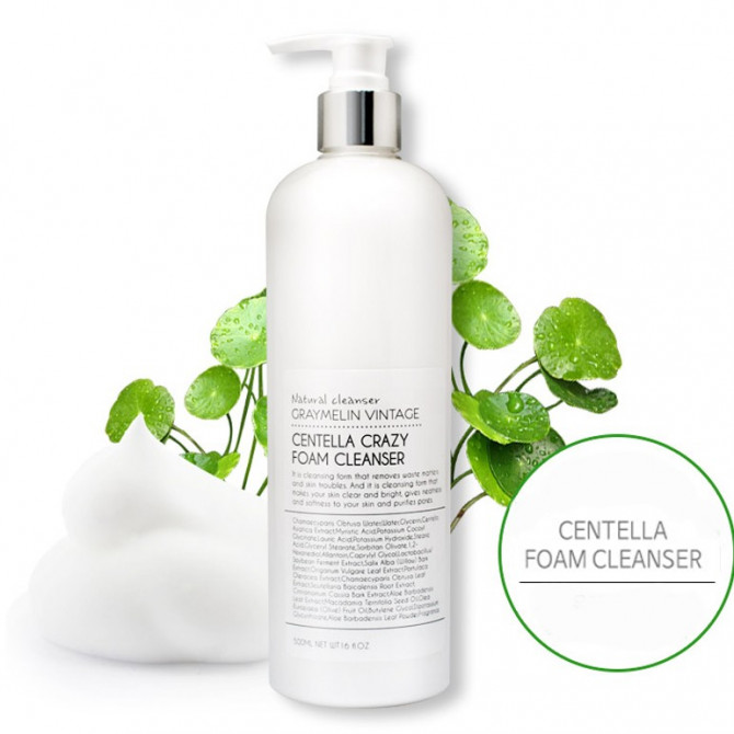 Пінка для вмивання з екстрактом центелли Graymelin Crazy Foam Cleanser Centella 500 мл купити в Україні 2