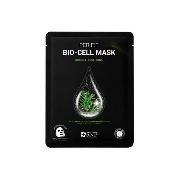 Успокаивающая тканевая маска с экстрактом чайного дерева SNP Per Fit Bio-cell Mask Double Soothing купить в Украине