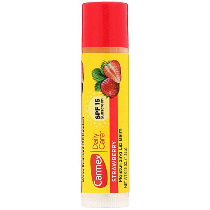 Зволожуючий бальзам для губ зі смаком полуниці Carmex Daily Care Strawberry SPF 15 425 г купити в Україні