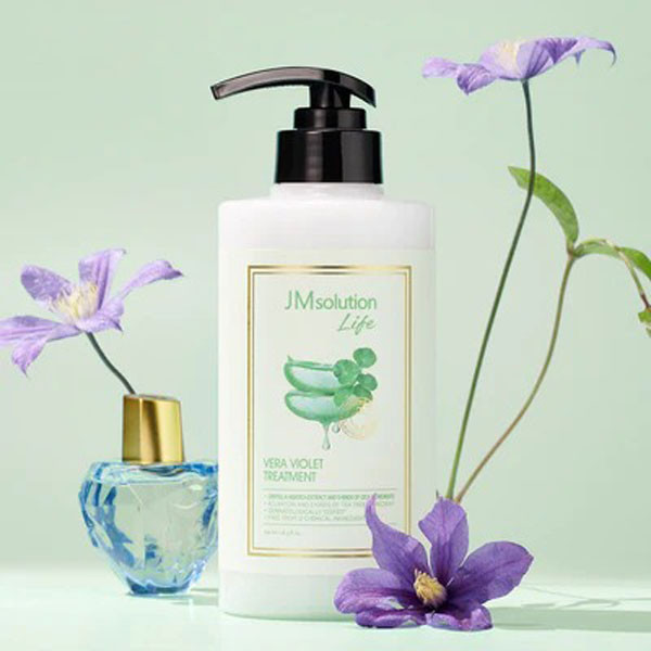 Восстанавливающая маска для волос с алоэ и центеллой JM Solution Lift Vera Violet Treatment 500 мл купить в Украине 2