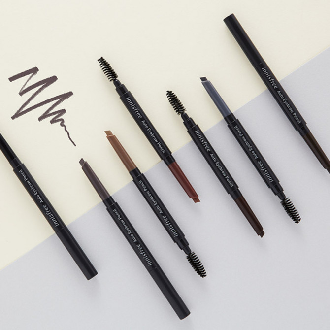 Олівець для брів темно-коричневий Innisfree Auto Eyebrow Pencil # 5 Espresso Brown купити в Україні 2