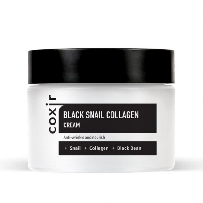 Антивозрастной крем с муцином черной улитки и коллагеном, Coxir, Black Snail Collagen Cream, 50 мл купить в Украине Антивозрастной крем с муцином черной улитки и коллагеном, Coxir, Black Snail Collagen Cream, 50 мл купить в Украине