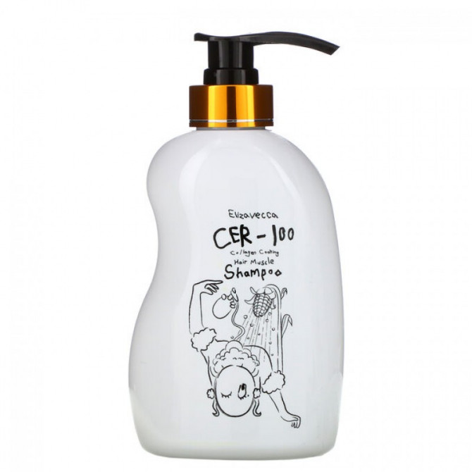 Восстанавливающий шампунь с коллагеном, Elizavecca, CER-100 Collagen Coating Hair Muscle Shampoo, 500 мл купить в Украине Восстанавливающий шампунь с коллагеном, Elizavecca, CER-100 Collagen Coating Hair Muscle Shampoo, 500 мл купить в Украине