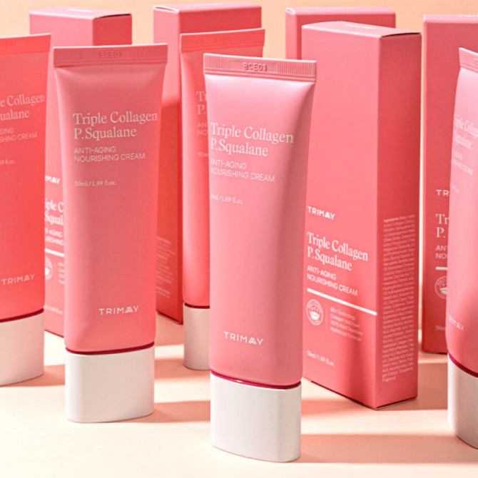 Поживний крем з колагеном та скваланом Trimay Triple Collagen P.Squalane Anti-Aging Nourishing Cream 50 мл купити в Україні 2