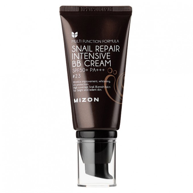 BB крем для безупречного макияжа с муцином улитки #23, MIZON, Snail Repair Intensive BB Cream SPF50+ PA+++, #23, 50 мл купить в Украине BB крем для безупречного макияжа с муцином улитки #23, MIZON, Snail Repair Intensive BB Cream SPF50+ PA+++, #23, 50 мл купить в Украине