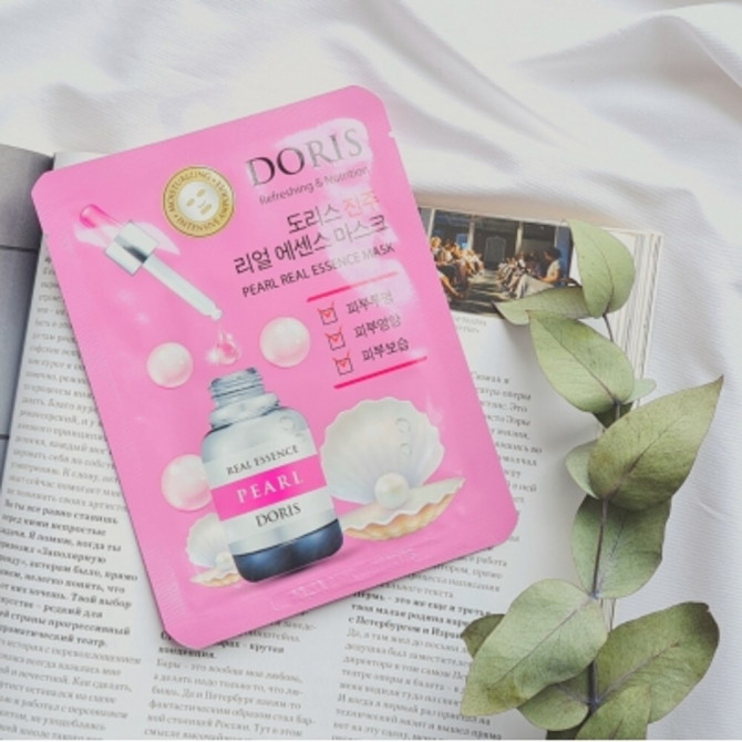 Тканинна маска з перлами DORIS Pearl Real Essence Mask купити в Україні 2