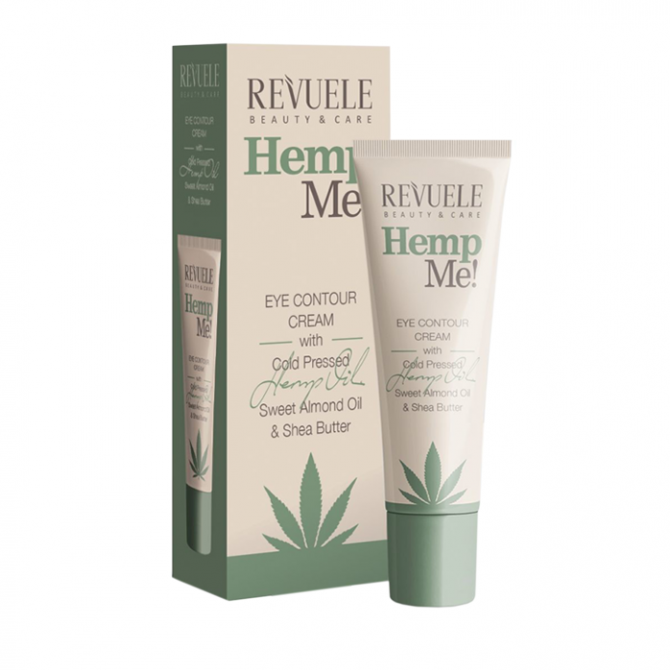 Поживний крем для повік з олією насіння коноплі Revuele Hemp Me! Eye Contour Cream With Cold Pressed Hemp Oil 35 мл купити в Україні