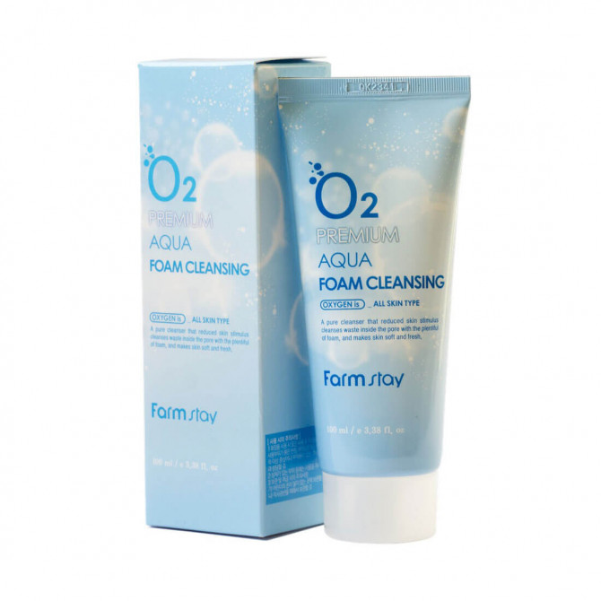 Кислородная пенка для умывания, FarmStay, O2 Premium Aqua Foam Cleansing, 100 мл купить в Украине Кислородная пенка для умывания, FarmStay, O2 Premium Aqua Foam Cleansing, 100 мл купить в Украине
