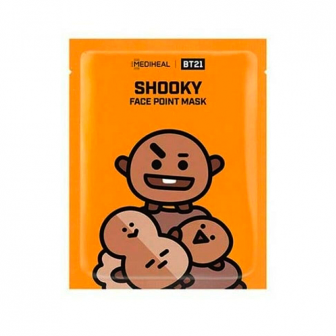 Освежающие точечные маски, MEDIHEAL, BT21 SHOOKY Face Point Mask купить в Украине Освежающие точечные маски, MEDIHEAL, BT21 SHOOKY Face Point Mask купить в Украине