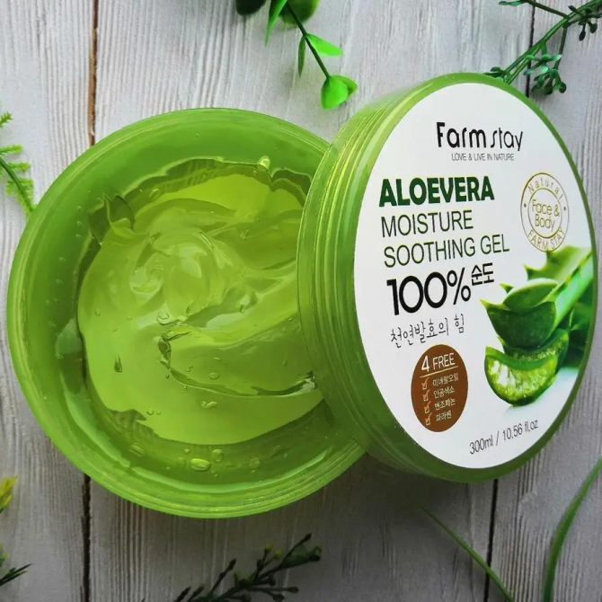 Гель с экстрактом алоэ вера FarmStay Moisture Soothing Gel Aloevera 300 мл купить в Украине 3