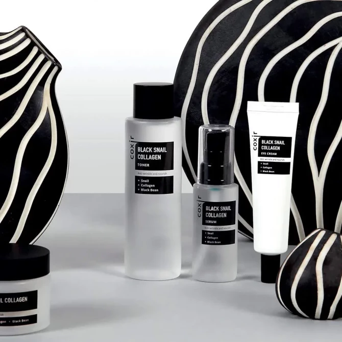 Антивіковий живильний тонер з муцином чорного равлика і колагеном Coxir Black Snail Collagen Toner 150 мл купити в Україні 5
