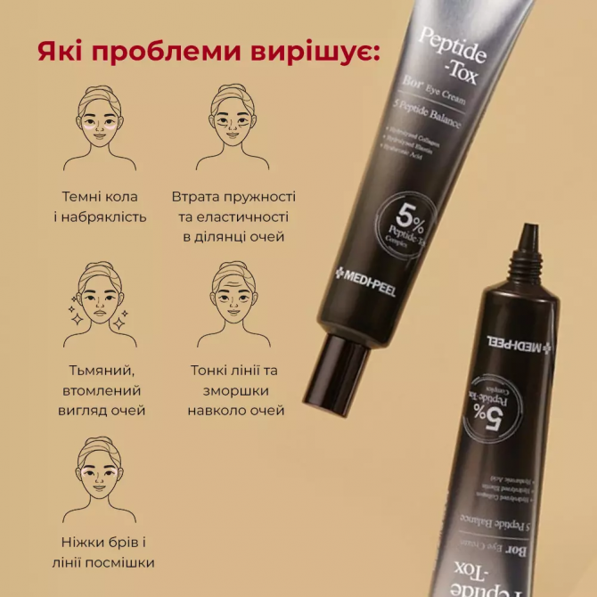 Крем для повік з ефектом ботоксу MEDI-PEEL Peptide Bor Tox Eye Cream 40 мл купити в Україні 5