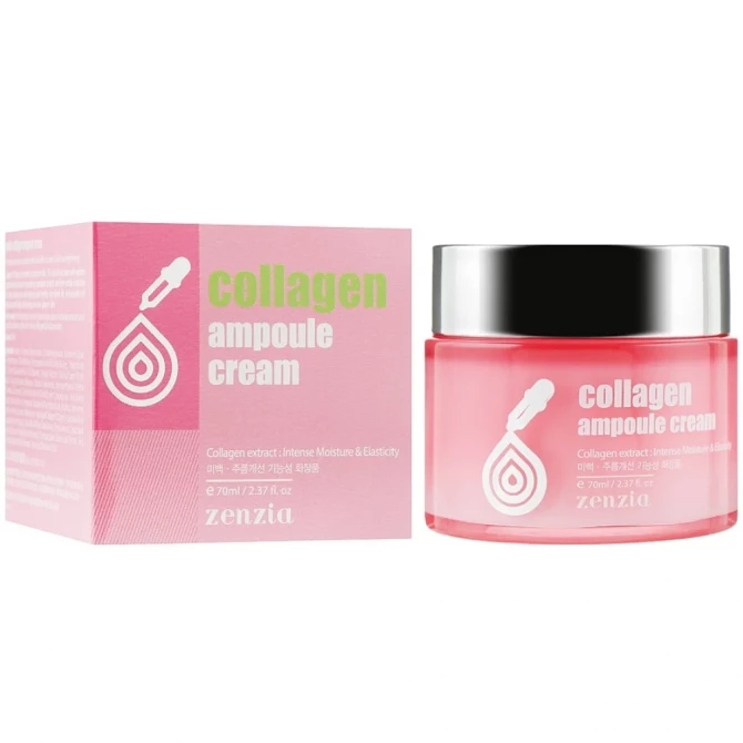 Крем для лица с коллагеном, JIGOTT, Zenzia, Collagen Ampoule Cream, 70 мл купить в Украине Крем для лица с коллагеном, JIGOTT, Zenzia, Collagen Ampoule Cream, 70 мл купить в Украине