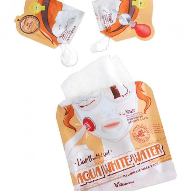 Освітлююча триступенева маска Elizavecca Aqua White Water Illuminate Mask Pack купити в Україні 3