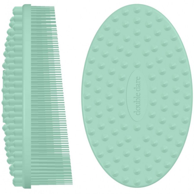 Масажна силіконова щітка для тіла Double Dare I.M.Buddy Pastel Green салатова купити в Україні 2