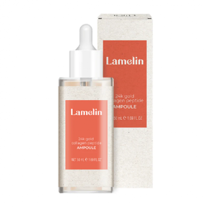 Антивікова сироватка з колагеном золотом та пептидами Lamelin 24K Gold Collagen Peptide Ampoule 50 мл купити в Україні 2