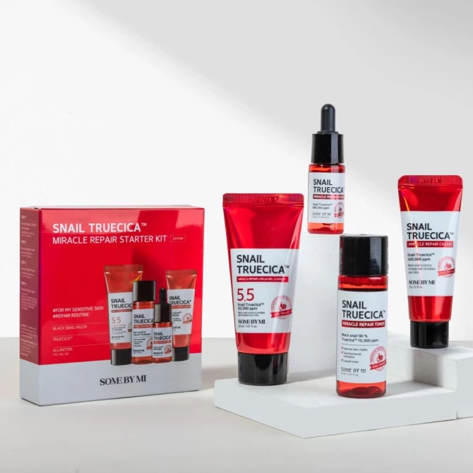 Набор миниатюр восстанавливающих средств с муцином улитки SOME BY MI Snail Truecica Miracle Repair Starter kit купить в Украине 2