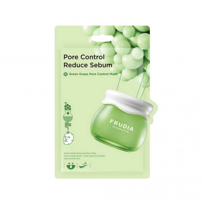 Себорегулирующая тканевая маска с экстрактом зеленого винограда FRUDIA. Green Grape Pore Control Mask купить в Украине
