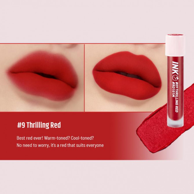Матова помада-тінт Peripera Ink Matte Blur Tint # 009 Thrilling Red купити в Україні 2