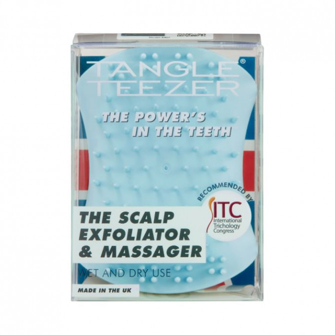 Щетка для массажа головы голубая Tangle Teezer The Scalp Exfoliator and Massager Coastal Blue купить в Украине 4