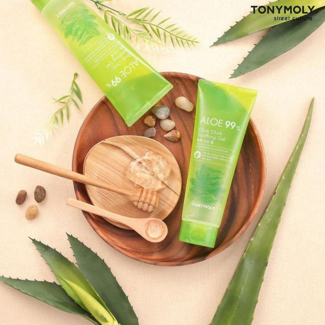 Гель алоэ для лица и тела TONYMOLY Aloe 99% Chok Chok Soothing Gel 250 мл купить в Украине 2