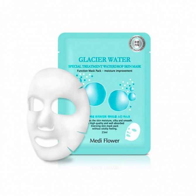 Зволожуюча тканинна маска з льодовиковою водою MEDI FLOWER Special Treatment Bouncy Mask pack Glacier Water купити в Україні 2