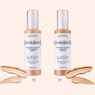 Осветляющая тональная основа с коллагеном Enough Collagen Whitening Moisture Foundation 3 in 1 #21 SPF15 100 мл (СРОК ДО 21.03.2026) купить в Украине 2