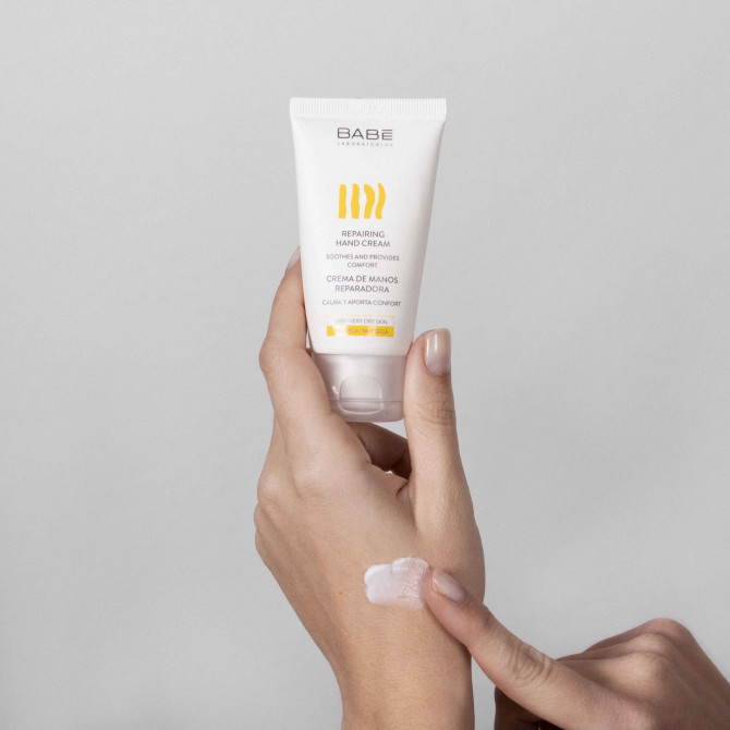 Интенсивно восстанавливающий крем для рук для очень сухой кожи Babe Laboratorios Hand Repairing Cream 50 мл купить в Украине 2