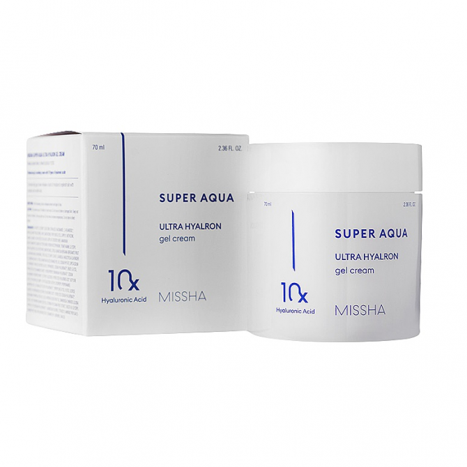 Зволожуючий гель-крем для обличчя з гіалуроновою кислотою MISSHA Super Aqua Ultra Hyalron Gel Cream 70 мл купити в Україні