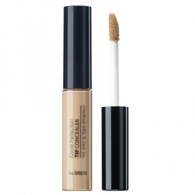 Стойкий консилер, THE SAEM, Cover Perfection Tip Concealer, #1.25 Light Beige, 6,5 г купить в Украине Стойкий консилер, THE SAEM, Cover Perfection Tip Concealer, #1.25 Light Beige, 6,5 г купить в Украине