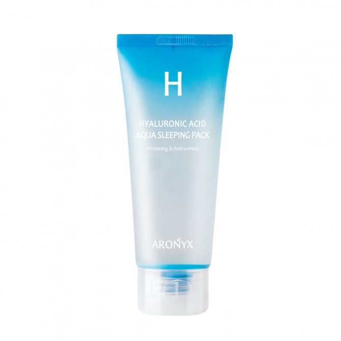 Інтенсивно зволожуюча нічна маска з гіалуроновою кислотою MEDI FLOWER Aronyx Hyaluronic Acid Aqua Sleeping Pack 100 мл купити в Україні 2