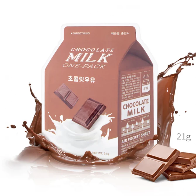 Тканевая маска с молочным протеином и шоколадом A'PIEU Milk One Pack Chocolate Milk купить в Украине 2