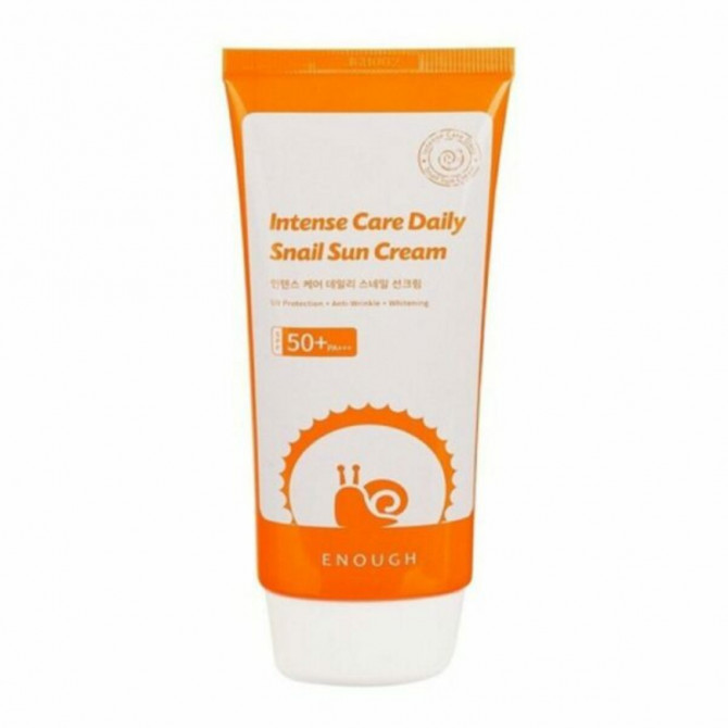 Солнцезащитный крем с муцином улитки, Enough, Intensive Care Daily Snail Sun Cream, SPF 50+/PA+++, 70 мл купить в Украине Солнцезащитный крем с муцином улитки, Enough, Intensive Care Daily Snail Sun Cream, SPF 50+/PA+++, 70 мл купить в Украине