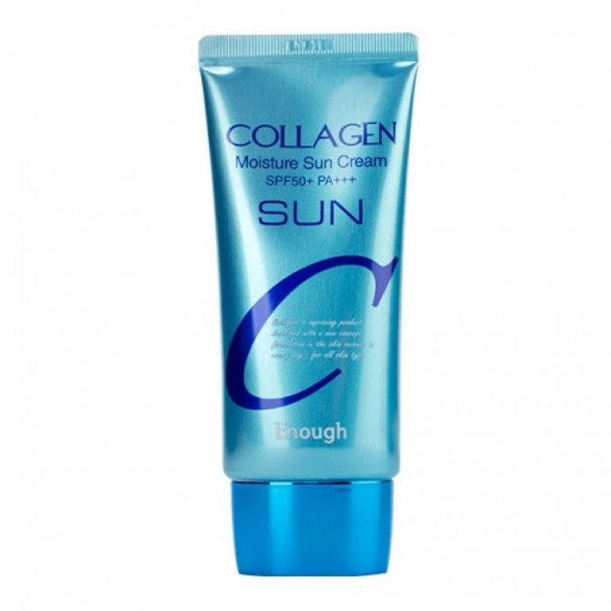 Увлажняющий солнцезащитный крем с коллагеном, Enough, Collagen Moisture Sun Cream SPF50+ PA+++, 50 мл купить в Украине Увлажняющий солнцезащитный крем с коллагеном, Enough, Collagen Moisture Sun Cream SPF50+ PA+++, 50 мл купить в Украине