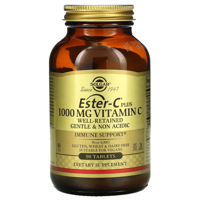 Естер-С Solgar Ester-C Plus 1000 mg Vitamin C 90 таблеток купити в Україні